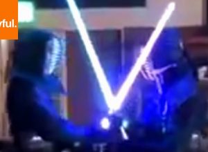 Jedi Have Epic Kendo Swordfight With Lightsabers (Storyful, Extreme Sports)
