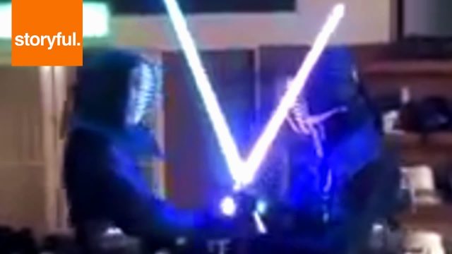 Jedi Have Epic Kendo Swordfight With Lightsabers (Storyful, Extreme Sports)
